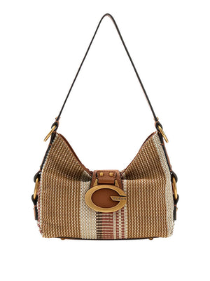 Guess Borsa A Spalla Guess Camden Mini - Cognac/Multi