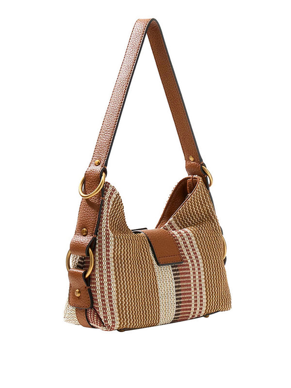 Guess Borsa A Spalla Guess Camden Mini - Cognac/Multi