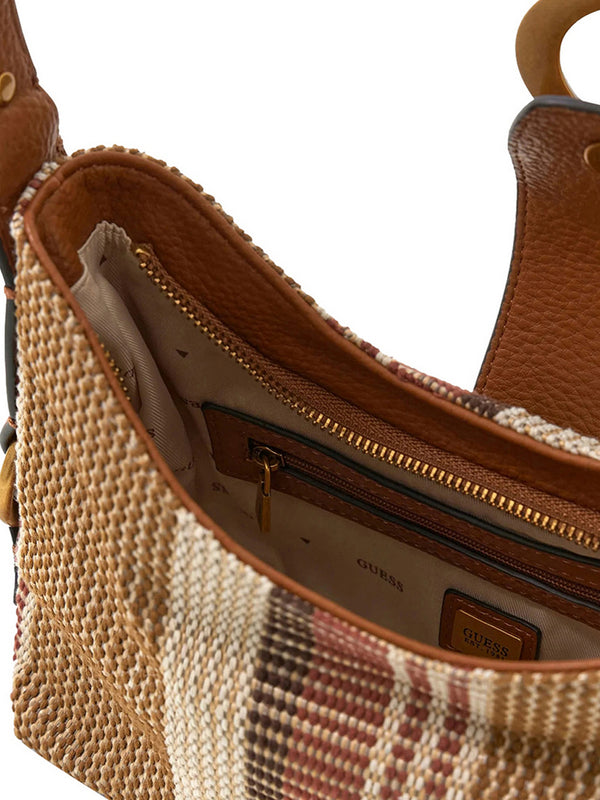 Guess Borsa A Spalla Guess Camden Mini - Cognac/Multi