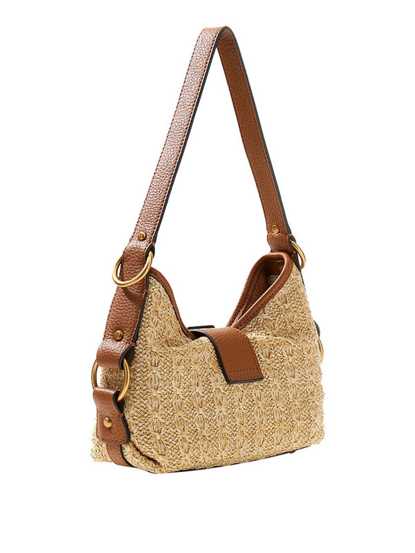 Guess Borsa A Spalla Guess Camden Mini - Natural/Cognac
