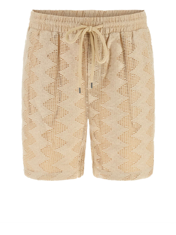 GUESS 2 USCITA Bermuda Corti A Coste Lattice Knit Guess - Beige