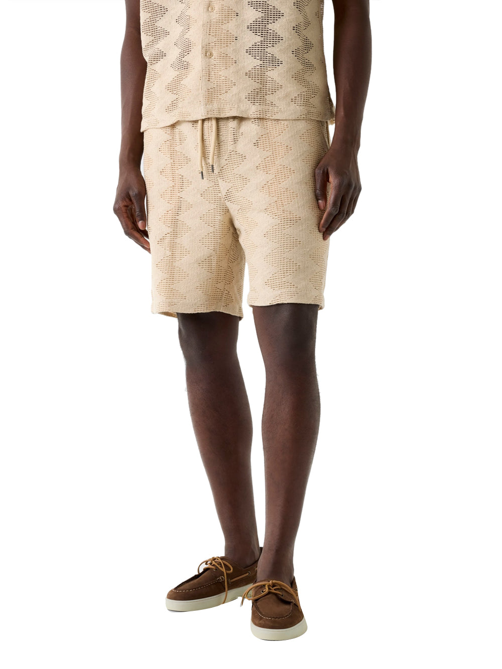 GUESS 2 USCITA Bermuda Corti A Coste Lattice Knit Guess - Beige