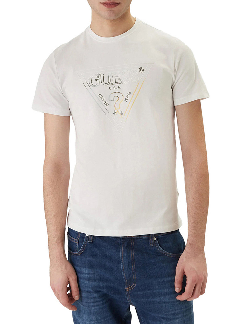 Guess T-Shirt Guess Triangle - Bianco