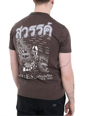 GUESS 2 USCITA T-Shirt Ss Bsc Paradise Butt Guess - Marrone