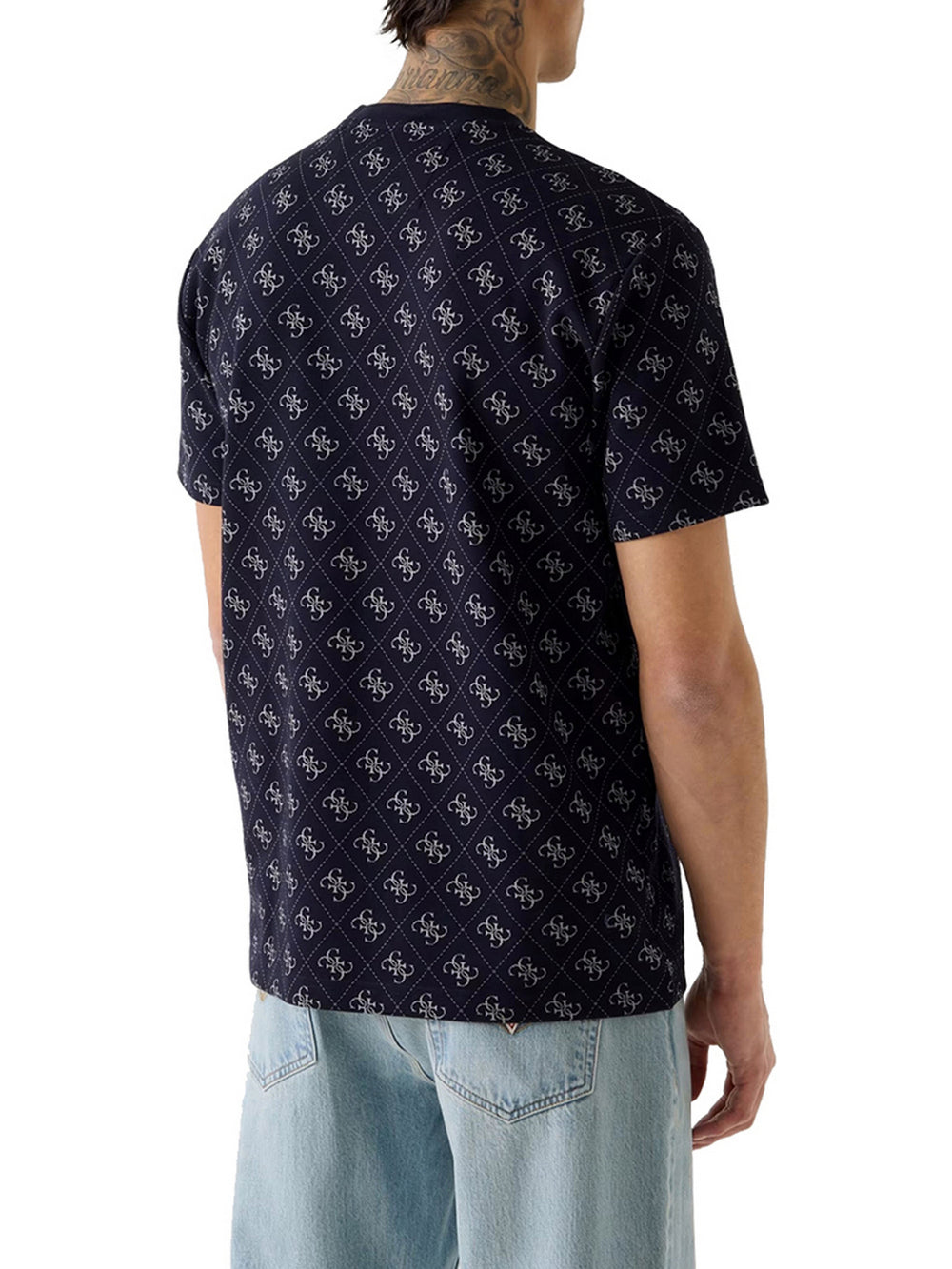 Guess T-Shirt Guess Jacquard Logo - Blu