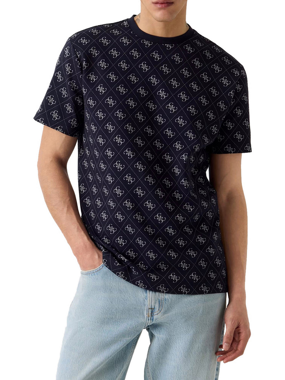 Guess T-Shirt Guess Jacquard Logo - Blu