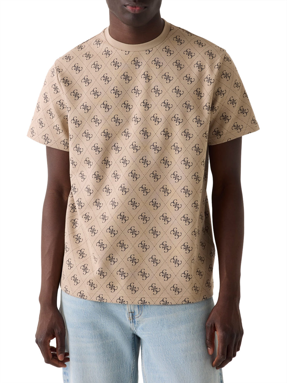 GUESS 2 USCITA T-shirt Guess Con Logo Jacquard - Beige
