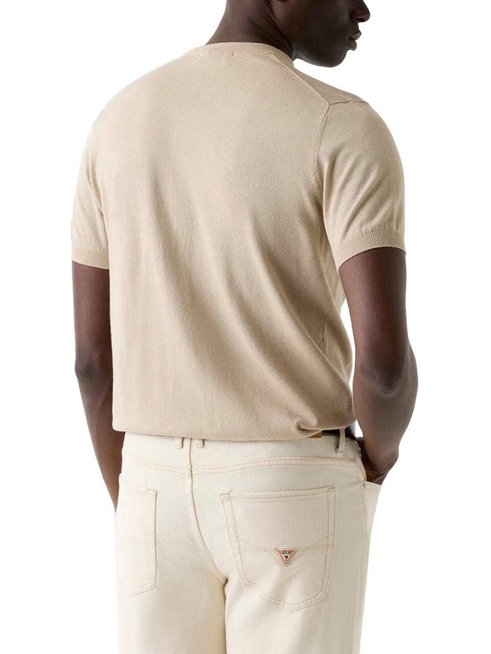 Guess Maglia Guess Con Logo Lavorato A Maglia - Beige