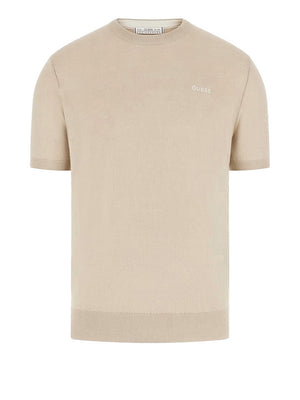 Guess Maglia Guess Con Logo Lavorato A Maglia - Beige