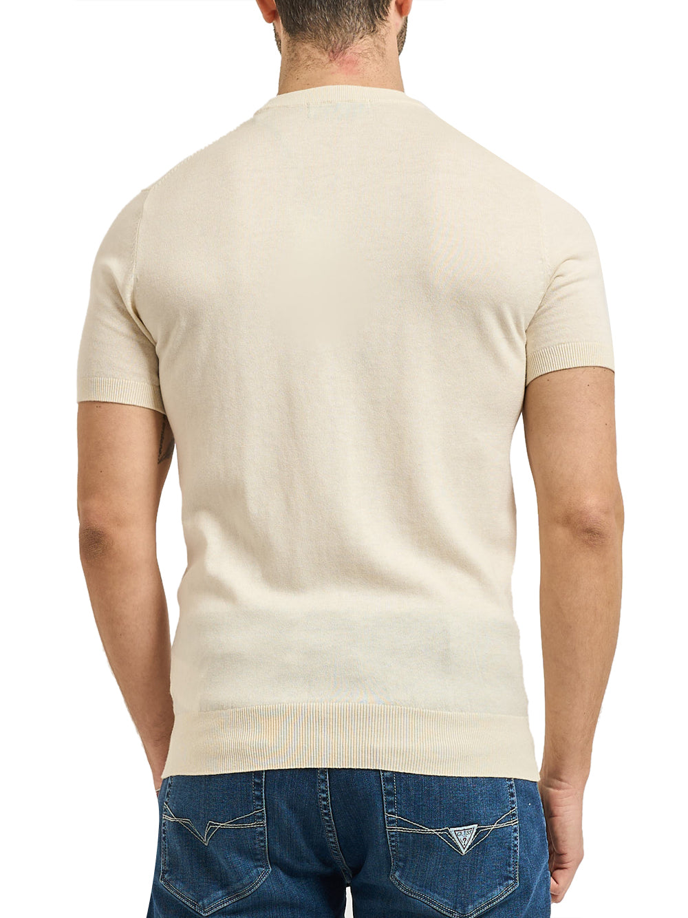 GUESS 2 USCITA Maglia Guess Lewis Cn Ss Cotton - Vaniglia/Crema