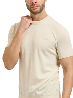 GUESS 2 USCITA Maglia Guess Lewis Cn Ss Cotton - Vaniglia/Crema