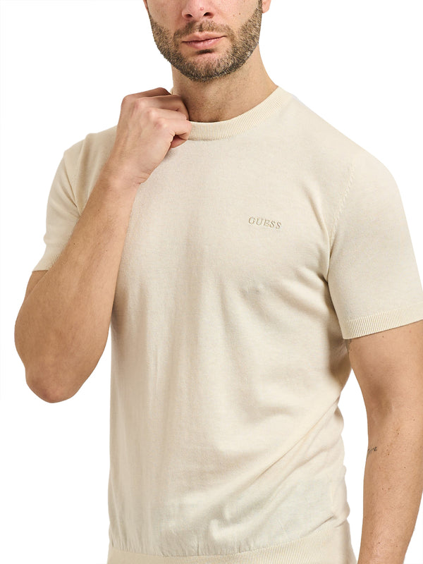 GUESS 2 USCITA Maglia Guess Lewis Cn Ss Cotton - Vaniglia/Crema