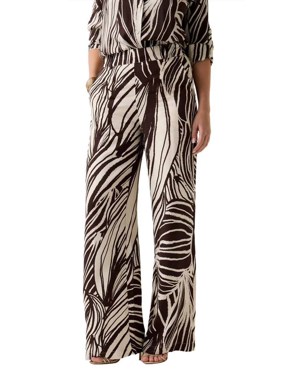 Guess Pantalone Guess In Viscosa - Marrone/Crema