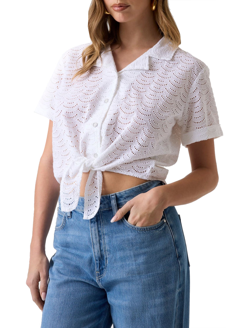 GUESS 2 USCITA Camicia In Pizzo Sangallo Guess - Bianco
