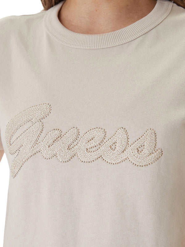 Guess T-Shirt Guess Logo 3D - Crema
