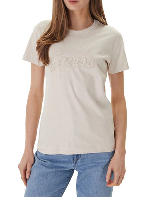 Guess T-Shirt Guess Logo 3D - Crema