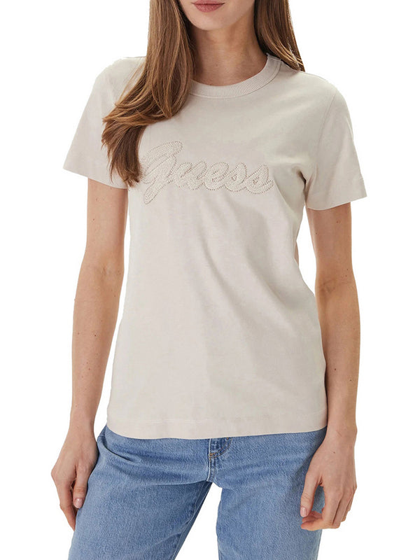 Guess T-Shirt Guess Logo 3D - Crema
