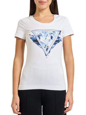 GUESS 2 USCITA T-Shirt Ss Cn Feather Triang Guess - Bianco