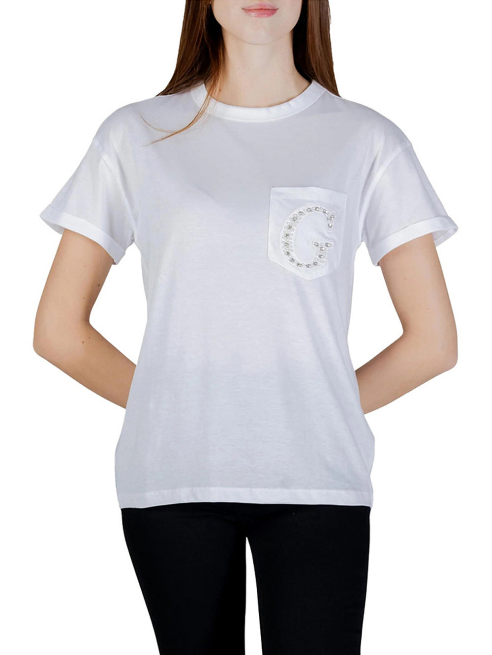 Guess T-Shirt Guess Pocket G Logo - Bianco