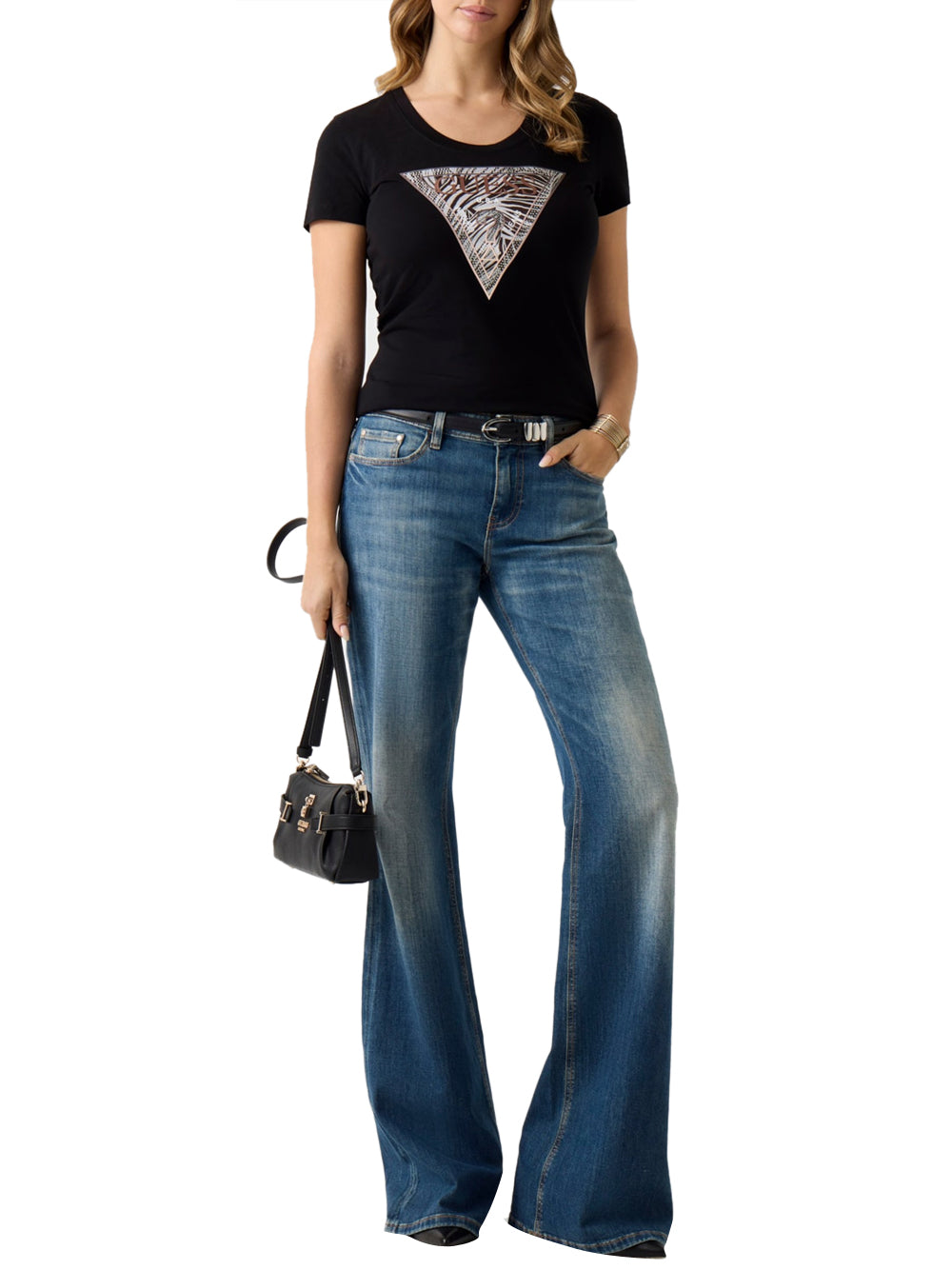 GUESS 2 USCITA T-shirt Con Logo Triangolo Guess - Nero