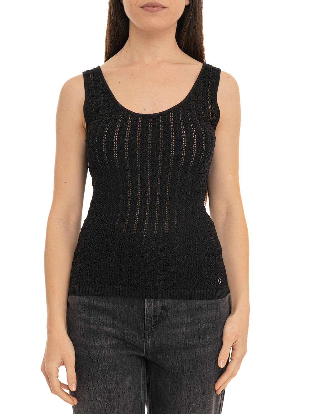 GUESS 2 USCITA Canotta Sl Rosalyn Guess - Nero