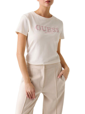 Guess T-Shirt Guess Giuditta Cn Ss - Bianco/Rosa