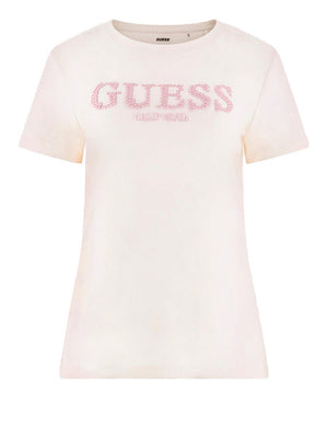 Guess T-Shirt Guess Giuditta Cn Ss - Bianco/Rosa