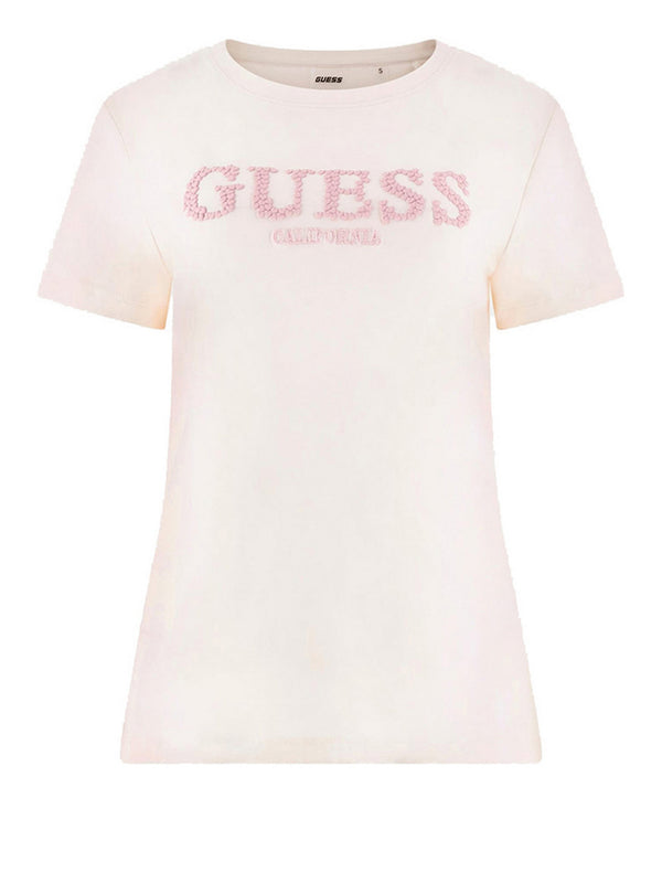 Guess T-Shirt Guess Giuditta Cn Ss - Bianco/Rosa