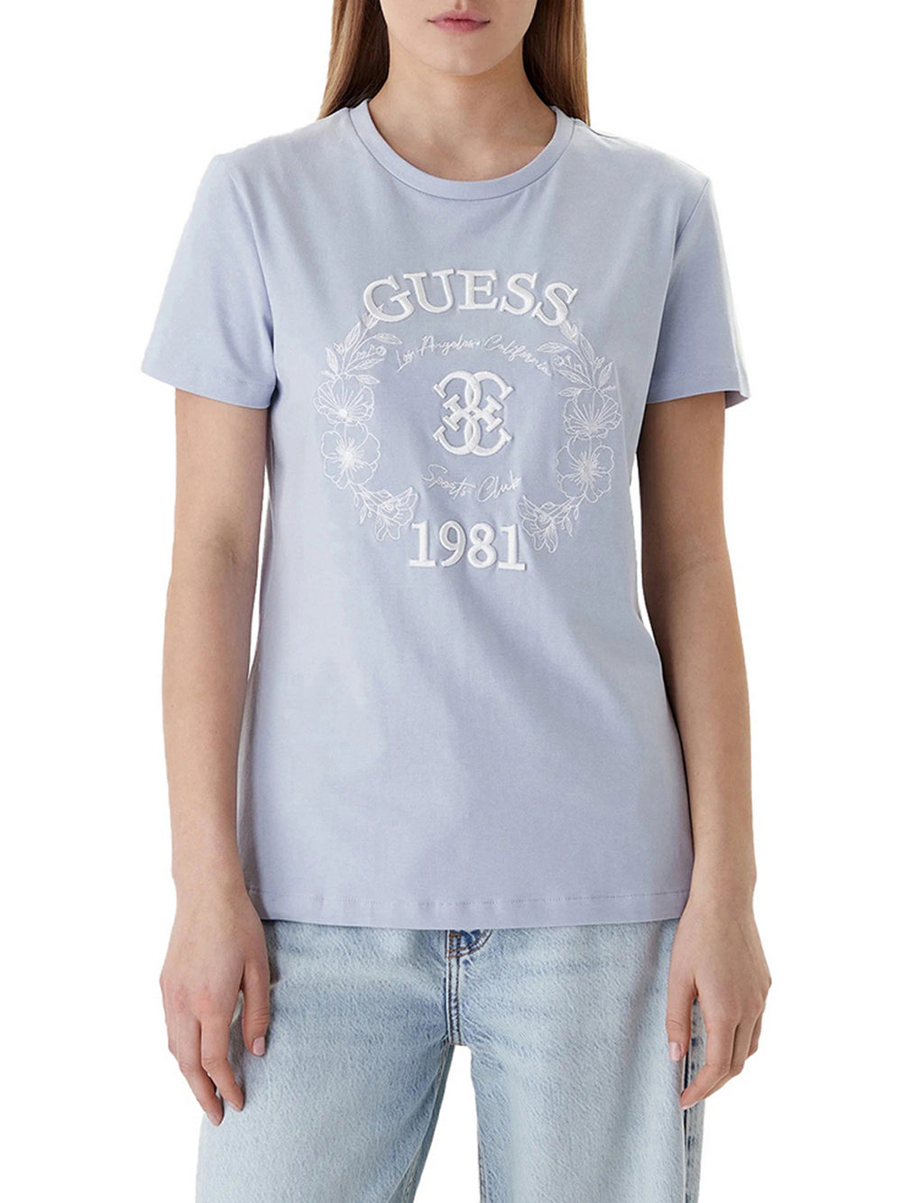 Guess T-Shirt Guess Maddalena Cn Ss - Celeste