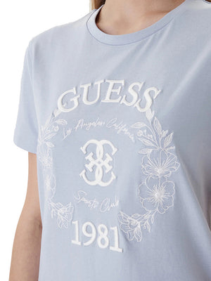 Guess T-Shirt Guess Maddalena Cn Ss - Celeste