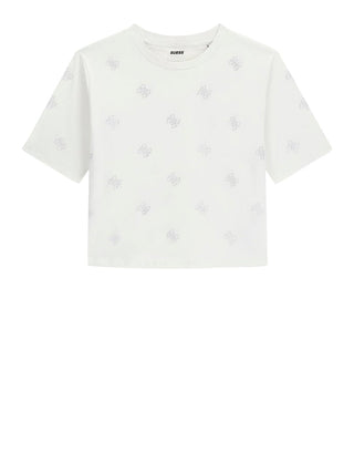 GUESS ATHLEISURE 2 USCITA T-Shirt Guess Silvy 4G Ss Cn - Bianco