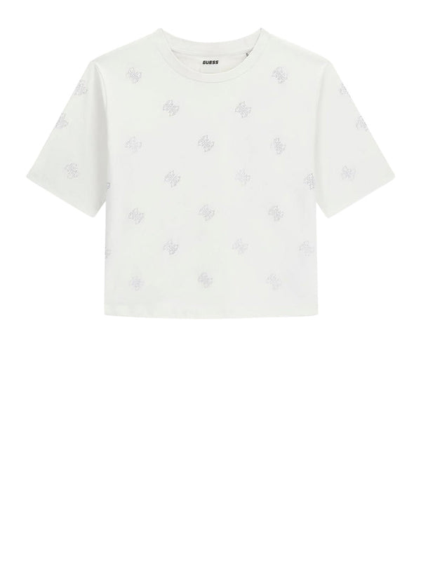 GUESS ATHLEISURE 2 USCITA T-Shirt Guess Silvy 4G Ss Cn - Bianco