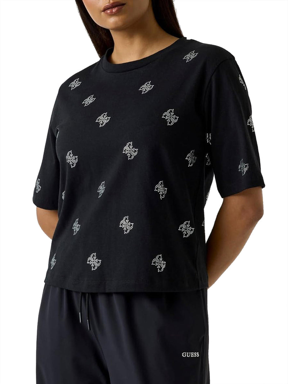 GUESS ATHLEISURE 2 USCITA T-Shirt Silvy 4G Ss Cn Guess - Nero