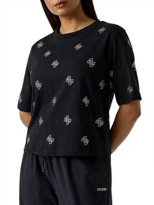 GUESS ATHLEISURE 2 USCITA T-Shirt Silvy 4G Ss Cn Guess - Nero