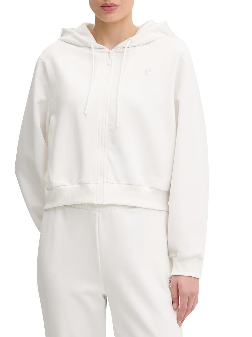 GUESS ATHLEISURE 2 USCITA Felpa Silvy Full Zip Hoodi Guess - Bianco