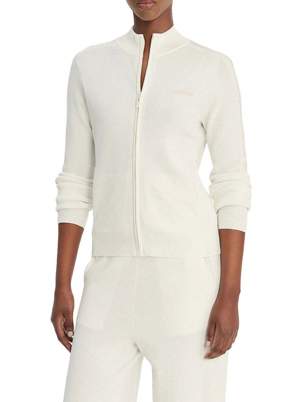 Guess Felpa Guess Gabry Full Zip - Bianco