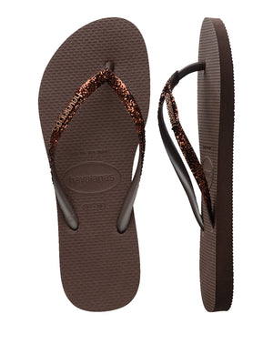 HAVAIANAS Infradito Havaianas Slim Glitter II - Marrone Scuro