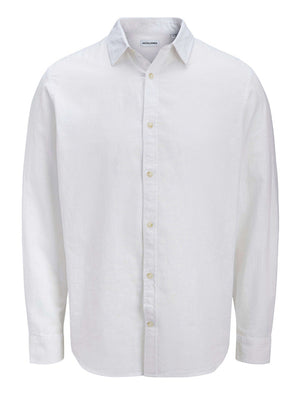 JACK&JONES MAIN 1 Camicia Jack&Jones Jjesummer Linen Blend - Bianco
