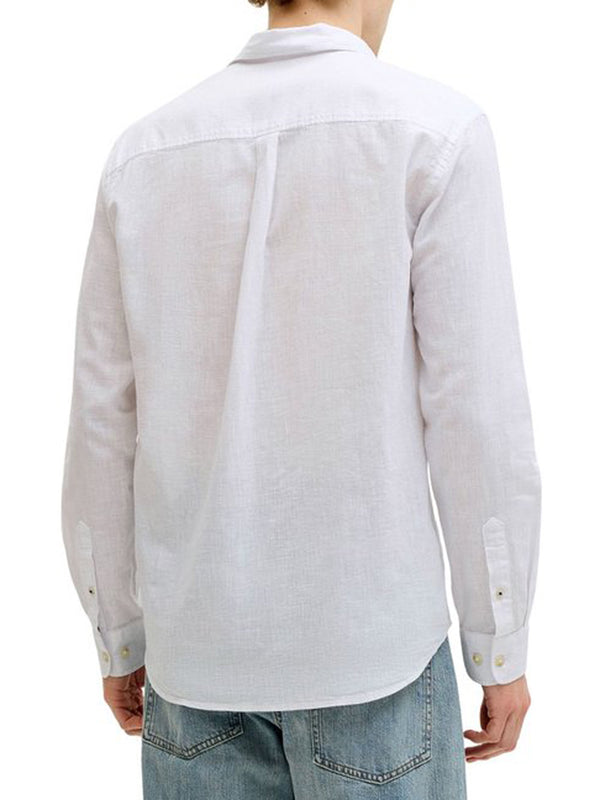 JACK&JONES MAIN 1 Camicia Jack&Jones Jjesummer Linen Blend - Bianco