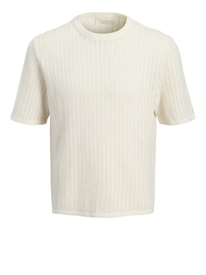 JACK&JONES MAIN 1 Maglia Jack&Jones Jormaine Knit Ss Crew Neck - Sea Salt