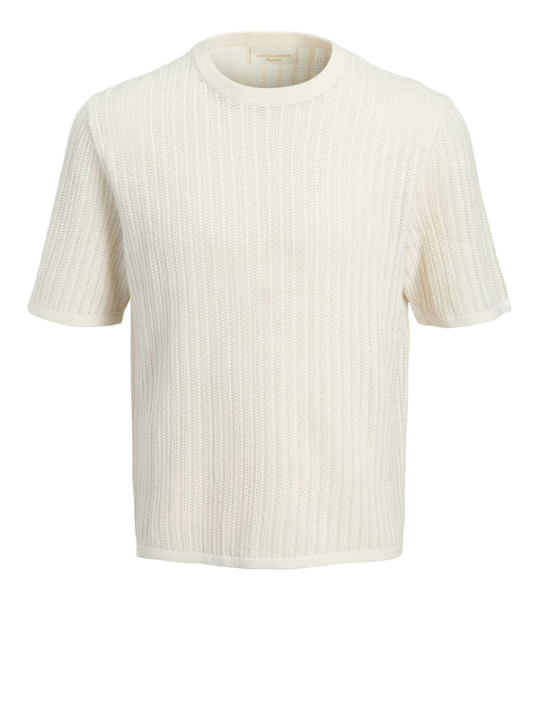 JACK&JONES MAIN 1 Maglia Jack&Jones Jormaine Knit Ss Crew Neck - Sea Salt