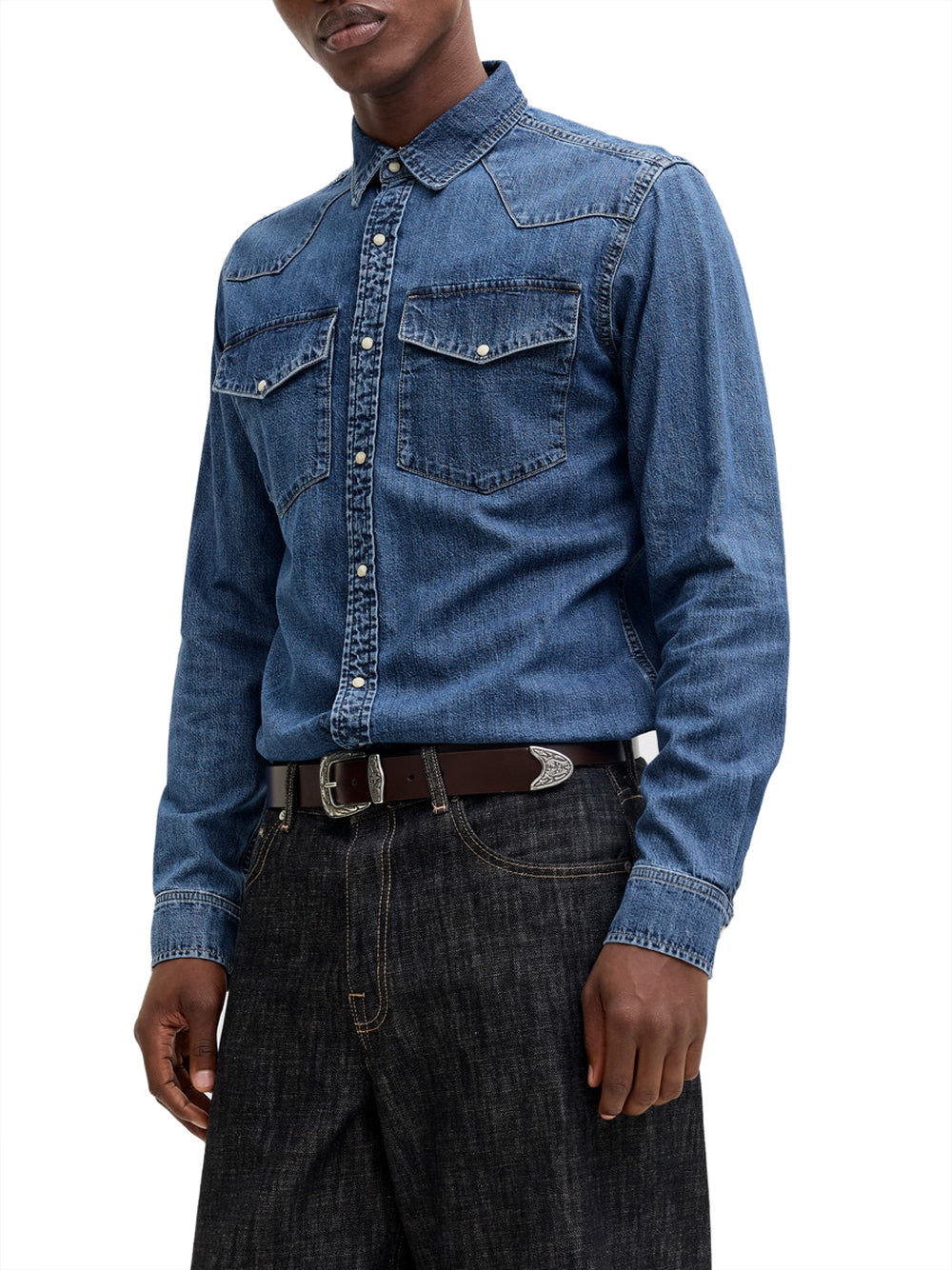JACK&JONES STOCK Camicia Jack&Jones Slim Fit - Dark Denim