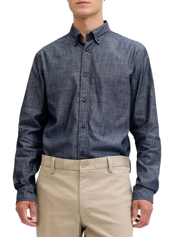 JACK&JONES STOCK Camicia Jack&Jones Long sleeve Richard Chambray - Blu
