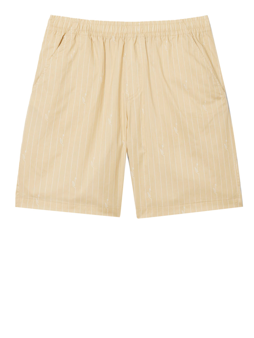 LACOSTE Shorts Lacoste In Cotone A Righe Stampa Coccodrillo - Beige