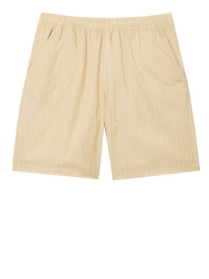 LACOSTE Shorts Lacoste In Cotone A Righe Stampa Coccodrillo - Beige