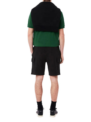 Lacoste Short Cargo In Cotone Felpato Lacoste - Nero