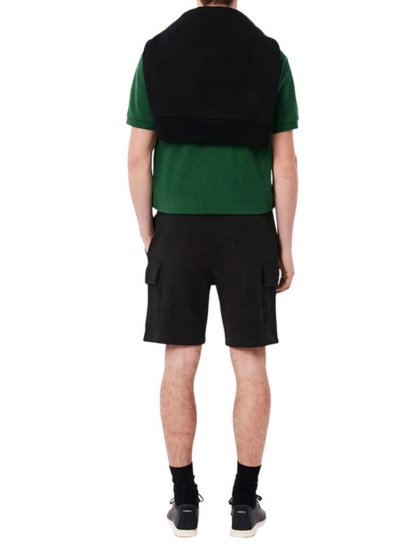Lacoste Short Cargo In Cotone Felpato Lacoste - Nero