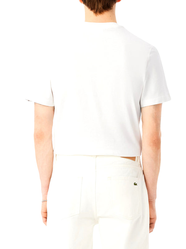LACOSTE T-shirt Lacoste Con Fascia A Righe Con Marchio - Bianco