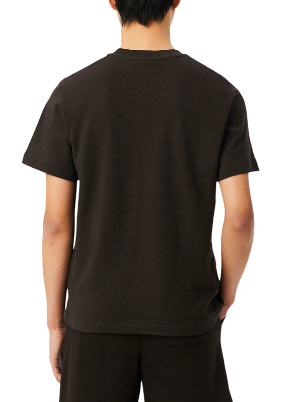LACOSTE T-shirt Lacoste In Jersey Testurizzata - Marrone
