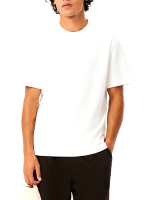 LACOSTE T-shirt Lacoste In Jersey Testurizzata - Bianco